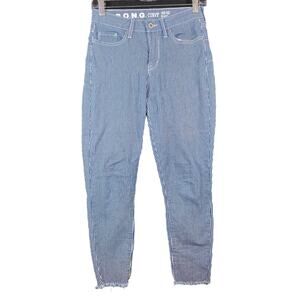 S.O.N.G Womens Jeans Blue Denim High Rise Skinny Ankle Grazer Distressed 5/27